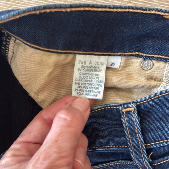 Rag & Bone Ankle Skinny Jeans Bloo Moon 26 - Picture 5 of 12